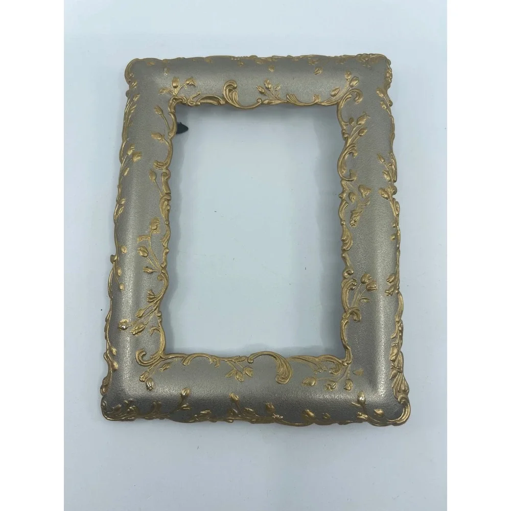 Ornate Scroll Vine Photo Frame‎ Silvertone Metallic 3